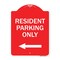 Signmission Reserved Parking Resident Parking W/ Left Arrow, Red & White Aluminum Sign, 18" x 24", RW-1824-23038 A-DES-RW-1824-23038 - alternate 1